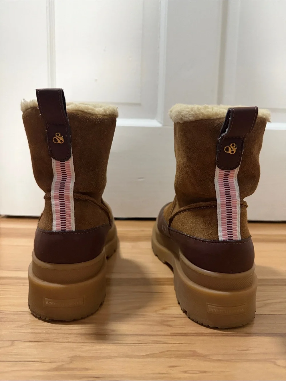 Scotch & Soda Tan Water Repellent Shearling-Lined Winter Boots